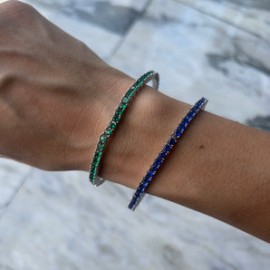 Stone Emerald/Sapphire Cuff