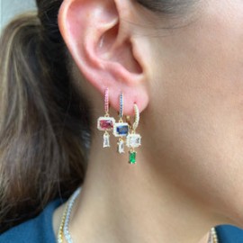 Multiple Color Zircon Hoops (6)