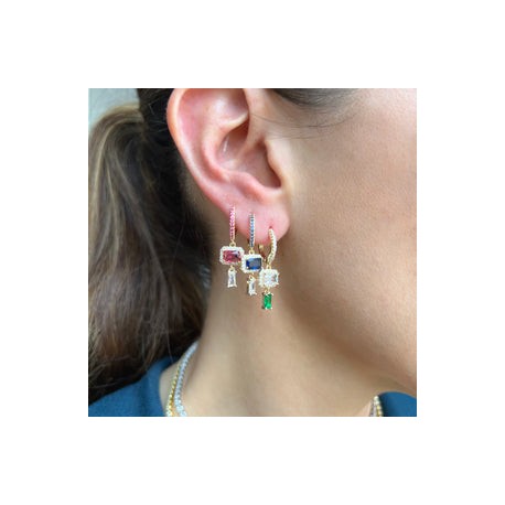 Multiple Color Zircon Hoops (6)