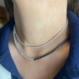 Black and White Tennis Necklace