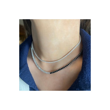 Black and White Tennis Necklace