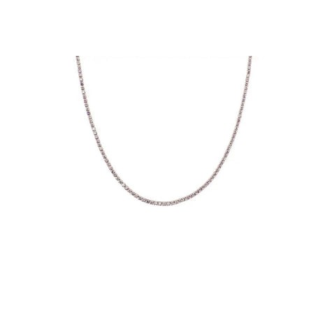 Silver Lilac Mini Tennis Necklace