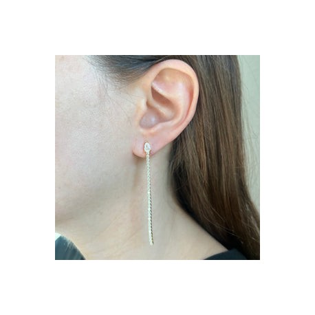 Thin Tennis Gold Earrings