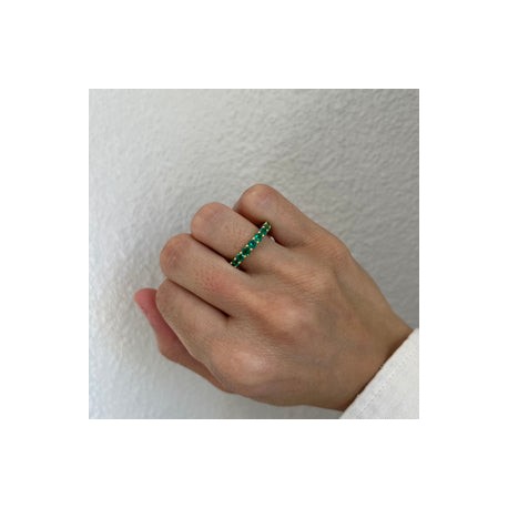 Emerald Gold Band Ring