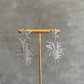 Silver Fireworks Statement Earrings