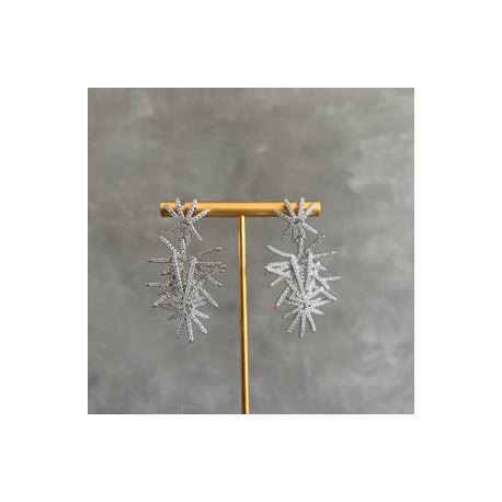 Silver Fireworks Statement Earrings