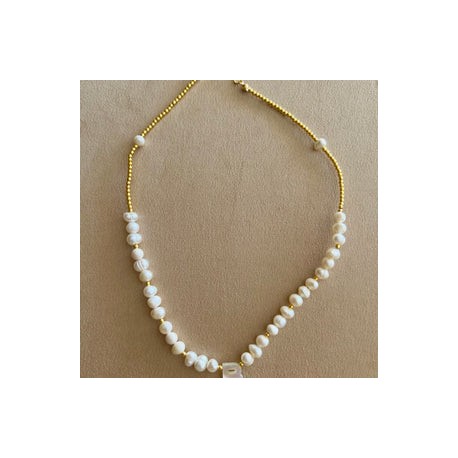 Pearls & Bead Initial Necklace