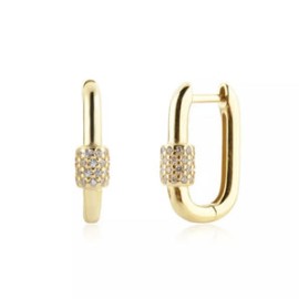 CZ Oval Buckle Hoop