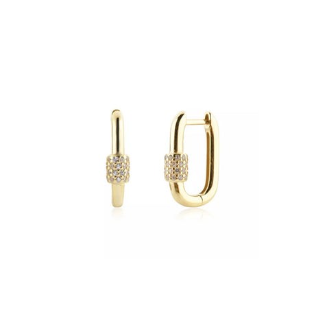 CZ Oval Buckle Hoop