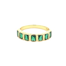 Emerald Bezel Gold Ring