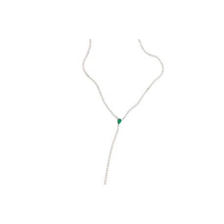Emerald Silver Tennis Lariat