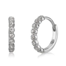 Half Round Diamond Mini Hoops