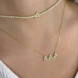 Initial Tennis Necklace
