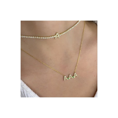 Initial Tennis Necklace