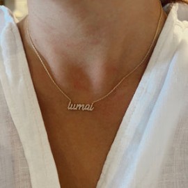 Cursive Name with Skinny Chain