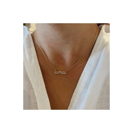 Cursive Name with Skinny Chain