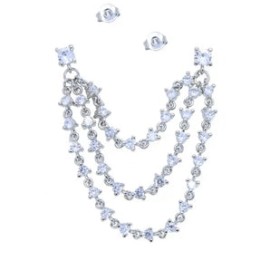 Silver Piercing Long Tassel Chain