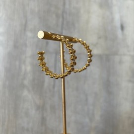 Spike & Zircons Half big Hoop