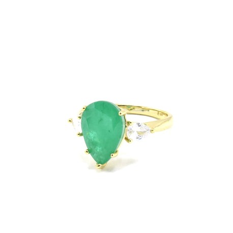 Emerald Pear Ring