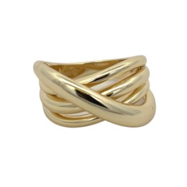 Bold CrissCross Gold Ring