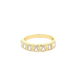 Clear Bezel Stone Gold Ring