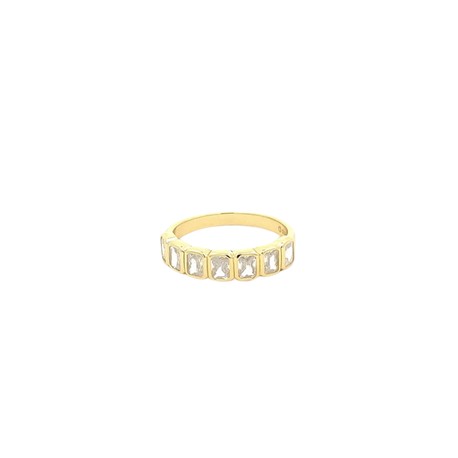 Clear Bezel Stone Gold Ring