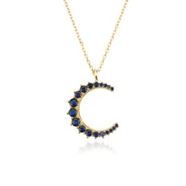Half Blue Moon Pendant Necklace