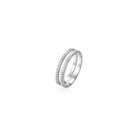 Double Band White Ring