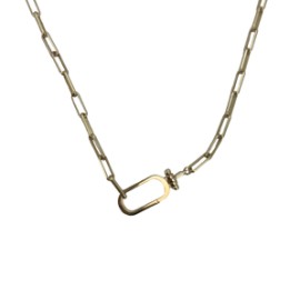 Gold Paperclip Chain with Clip