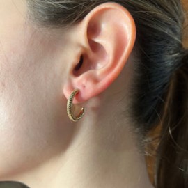 Skinny Diamond Gold Hoops