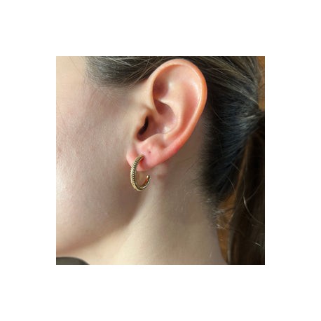 Skinny Diamond Gold Hoops