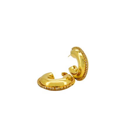 Half Bold Gold Hoops Earrings