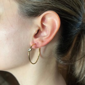 Heart Skinny Gold Hoops