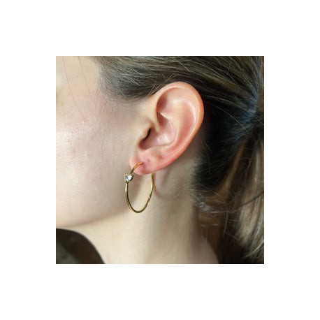 Heart Skinny Gold Hoops