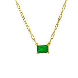 Emerald Paper Clip Necklace