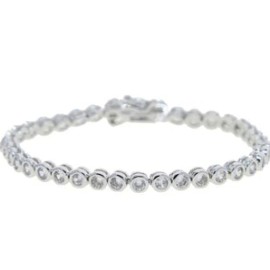Silver Round Bezel Tennis Bracelet