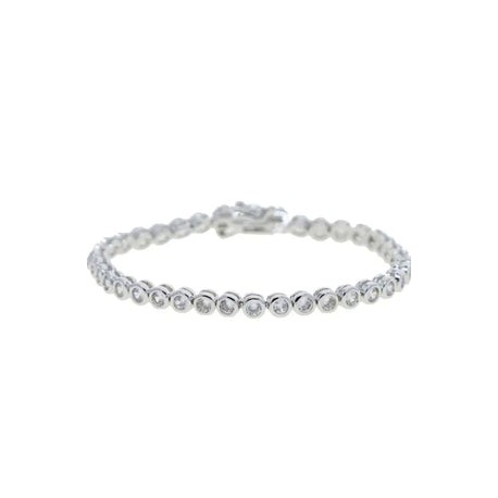 Silver Round Bezel Tennis Bracelet