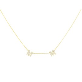 Double Diamond Initial Necklace