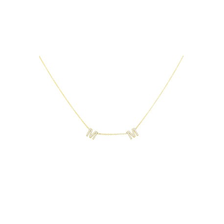 Double Diamond Initial Necklace