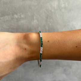 Emerald and White Tennis Bracelet