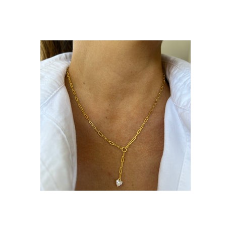 Heart Diamond Lariat Necklace