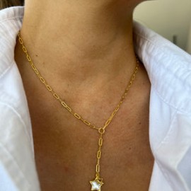 Shell Star Gold Lariat Necklace