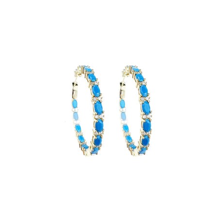 Turquoise Marquise Hoops