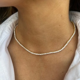 3 Prong Gold Tennis Necklace Rivera (2mm)