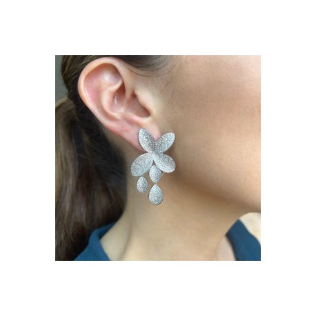 Dahlia Statement Silver Earrings