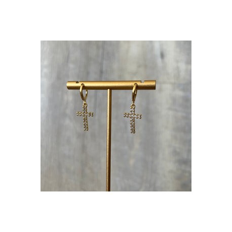 Diamond Cross Hoop