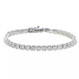 Silver Square Bezel Tennis Bracelets