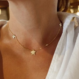 Three Star and Diamond Necklace