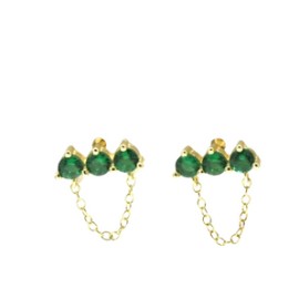 Tiny Emerald Stones with Chain