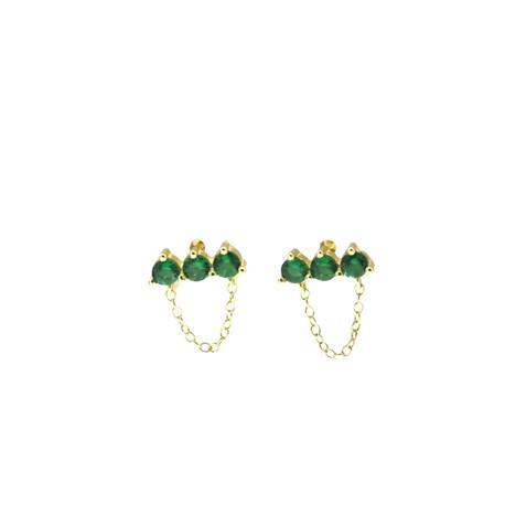 Tiny Emerald Stones with Chain
